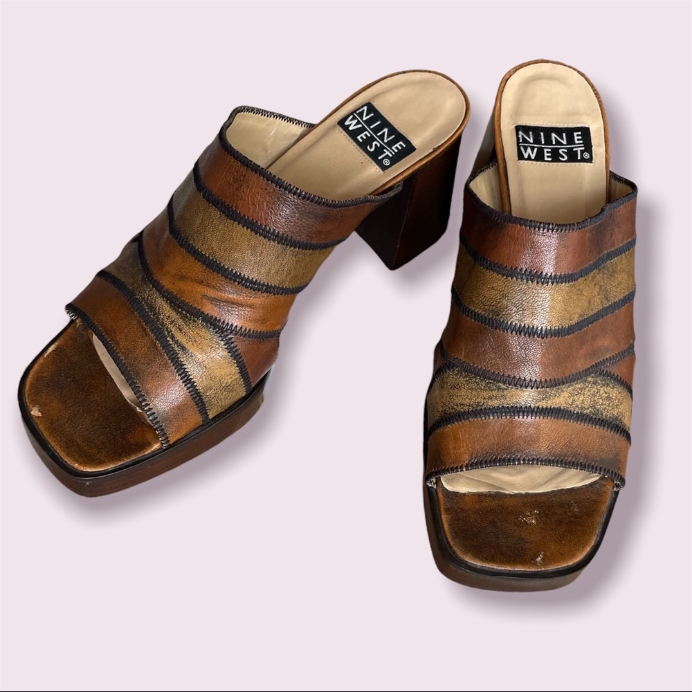 Vintage square toe mule sandals